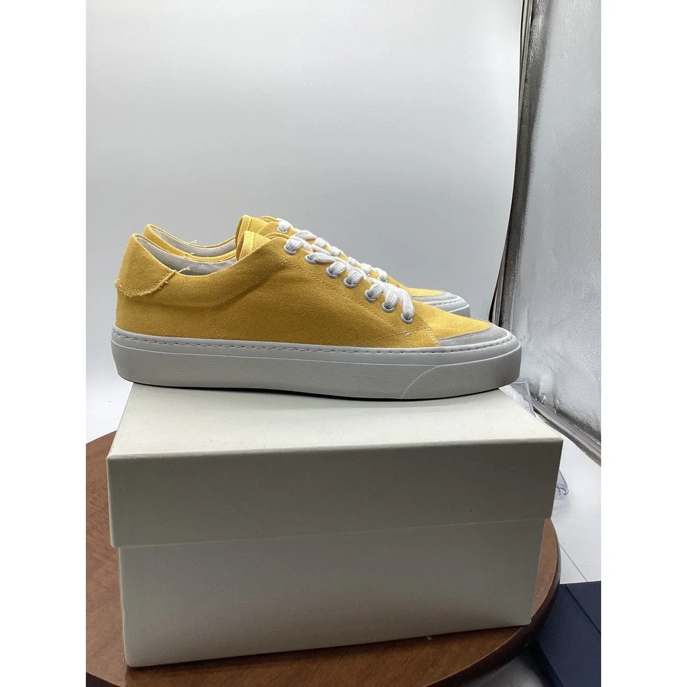 John Elliott Yellow Canvas Low Top Sneakers Suede Trim Mens Size 42 IT 9‎ US